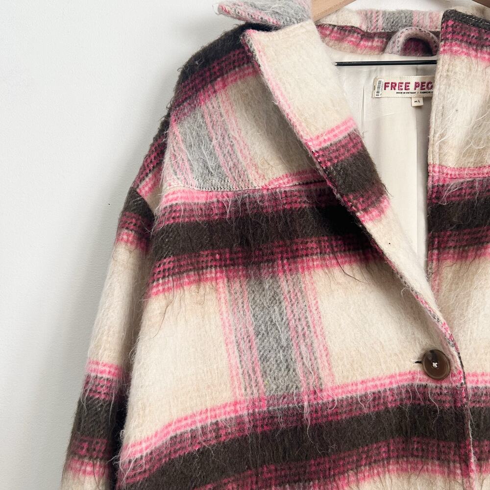Free People  Pressley Fringe Striped Coat Cream Size M/L - Picture 7 of 10